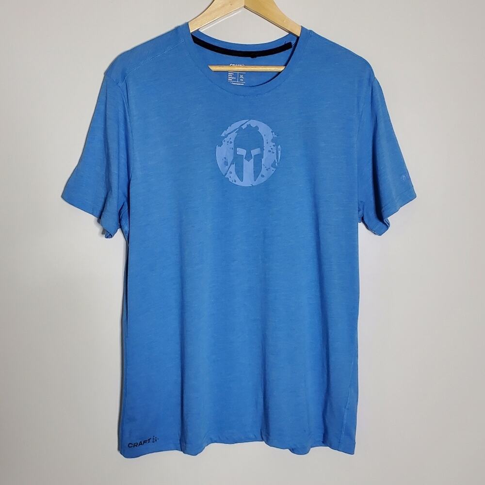 Craft Men's Blue Spartan Logo helmet Tshirt Size XL Great Condition